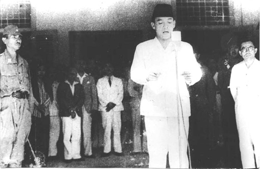 Uitroepen onafhankelijkheid door Soekarno